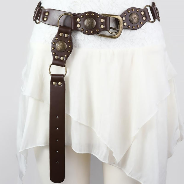 Vintage Rivet Metal Buckle Waist Belt