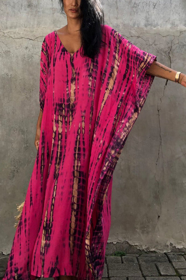 Live Freely Tie Dye Boho Loose Cover-up Dress