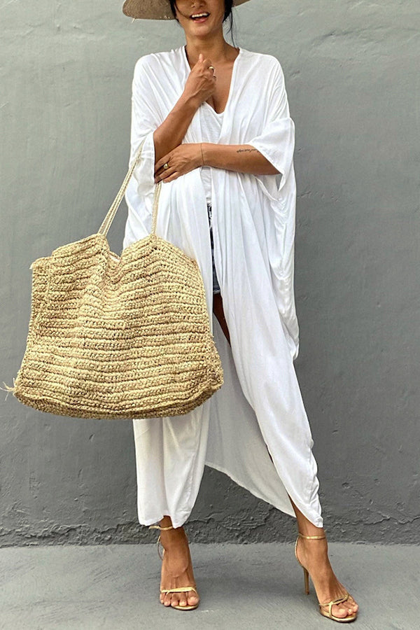 Summertime In Venice Solid Color Kimono Beach Cover-up