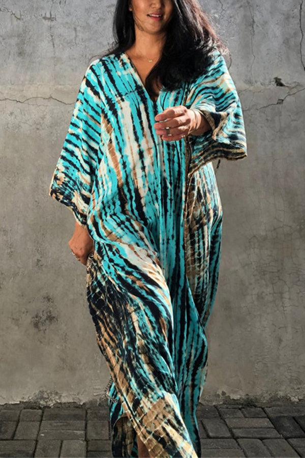 Live Freely Tie Dye Boho Loose Cover-up Dress