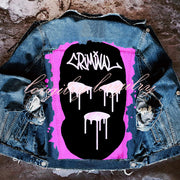 Halloween Print Long Sleeve Denim Jacket