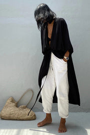 Summertime In Venice Solid Color Kimono Beach Cover-up