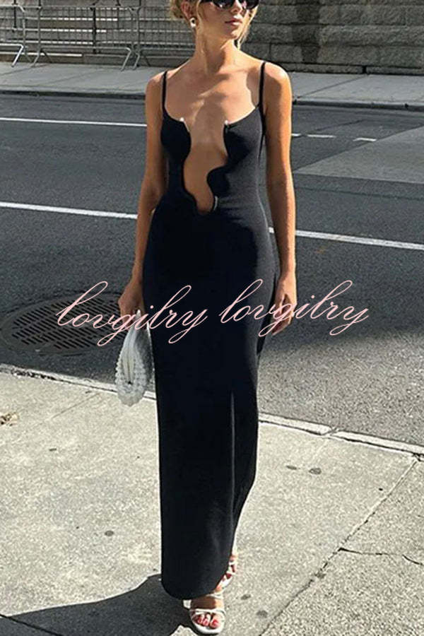 Modern Charm and Creativity Sexy Hollow Out Sling Maxi Dress