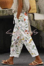 Casual Unique Printed Button Pocket Pants