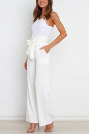 In Vogue Belted Pocketed Wide Leg Pants