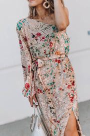 Spring Has Sprung Floral Print One Shoulder Dress