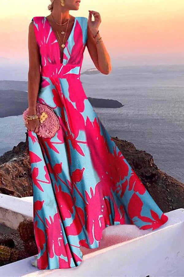 Novel Romance V Neck Maxi Party Dress