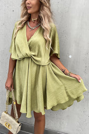 Tell You Something Batwing Sleeve Satin Dress